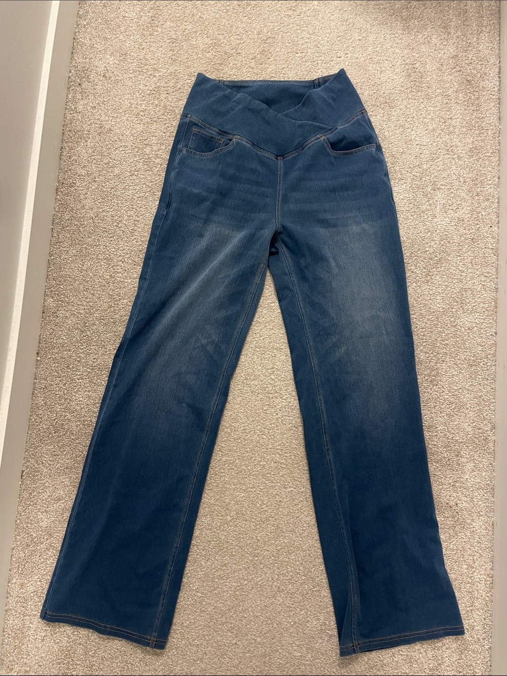 Halara Flex crossover high waisted tummy control wide leg casual jeans